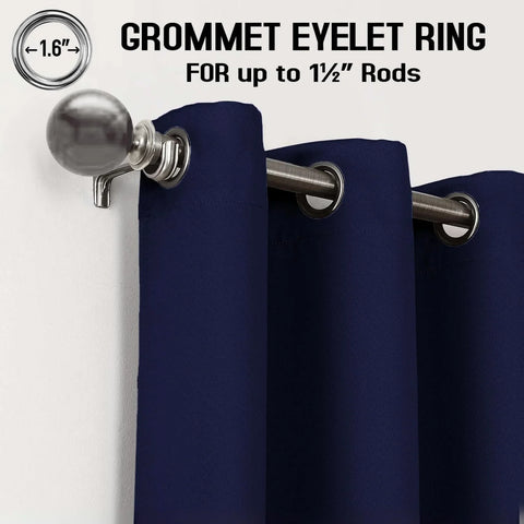 Perfect Nest - Navy Blue Thermal Blackout Eyelet Curtains