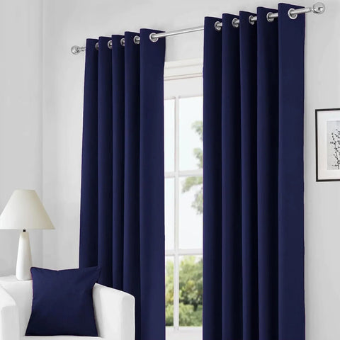 Perfect Nest - Navy Blue Thermal Blackout Eyelet Curtains