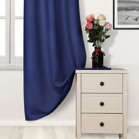 Perfect Nest - Navy Blue Thermal Blackout Eyelet Curtains