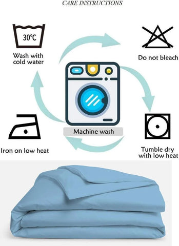 Perfect Nest - Plain Dyed Baby Blue Percale Duvet Quilt Cover