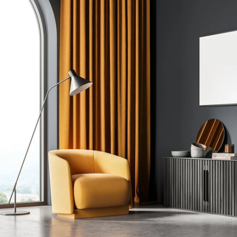 Perfect Nest - Ochre Yellow Thermal Blackout Eyelet Curtains