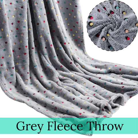 Perfect Nest - Polka Dot Fleece Throw – Ultra Plush Microfiber Blanket