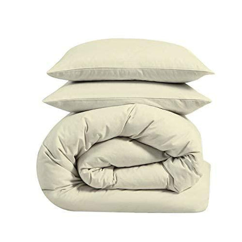 Perfect Nest - Plain Dyed Cream Percale Duvet Quilt Cover
