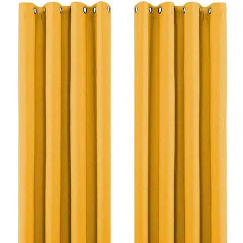Perfect Nest - Ochre Yellow Thermal Blackout Eyelet Curtains