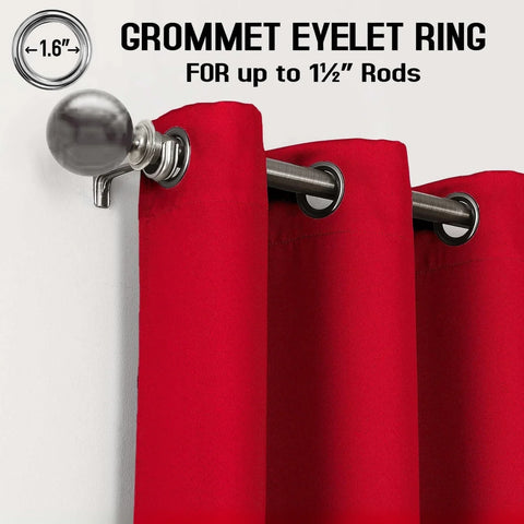 Perfect Nest - Red Thermal Blackout Eyelet Curtains