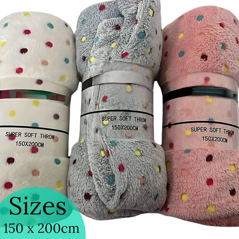 Perfect Nest - Polka Dot Fleece Throw – Ultra Plush Microfiber Blanket