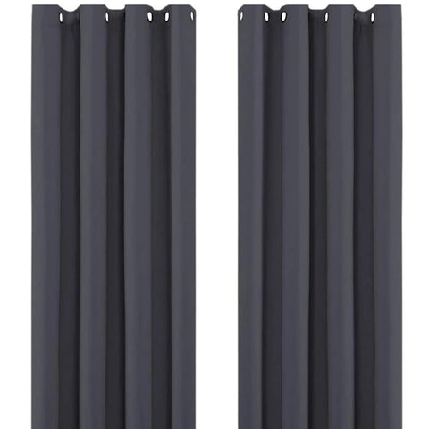 Perfect Nest - Charcoal Thermal Blackout Eyelet Curtains