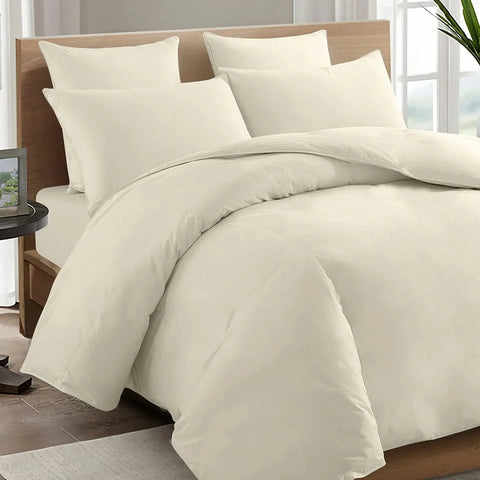 Perfect Nest - Plain Dyed Cream Percale Duvet Quilt Cover