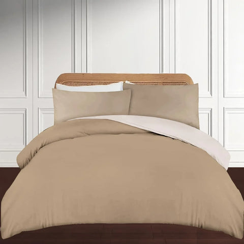 Perfect Nest - Reversible & Plain Duvet Cover and Matching Pillowcase Set