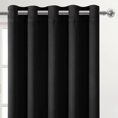 Perfect Nest - Black Thermal Blackout Eyelet Curtains