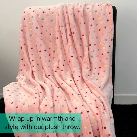 Perfect Nest - Polka Dot Fleece Throw – Ultra Plush Microfiber Blanket