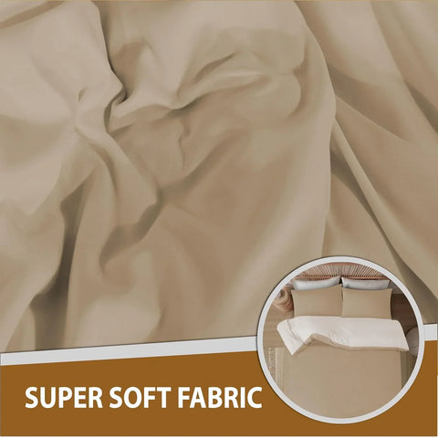 Perfect Nest - Reversible & Plain Duvet Cover and Matching Pillowcase Set