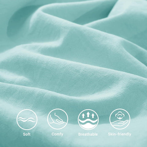 Perfect Nest - Plain Dyed Sea Green Percale Duvet Quilt Cover