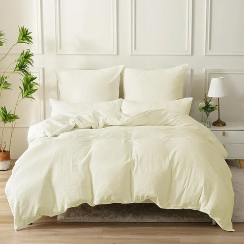 Perfect Nest - Plain Dyed Cream Percale Duvet Quilt Cover