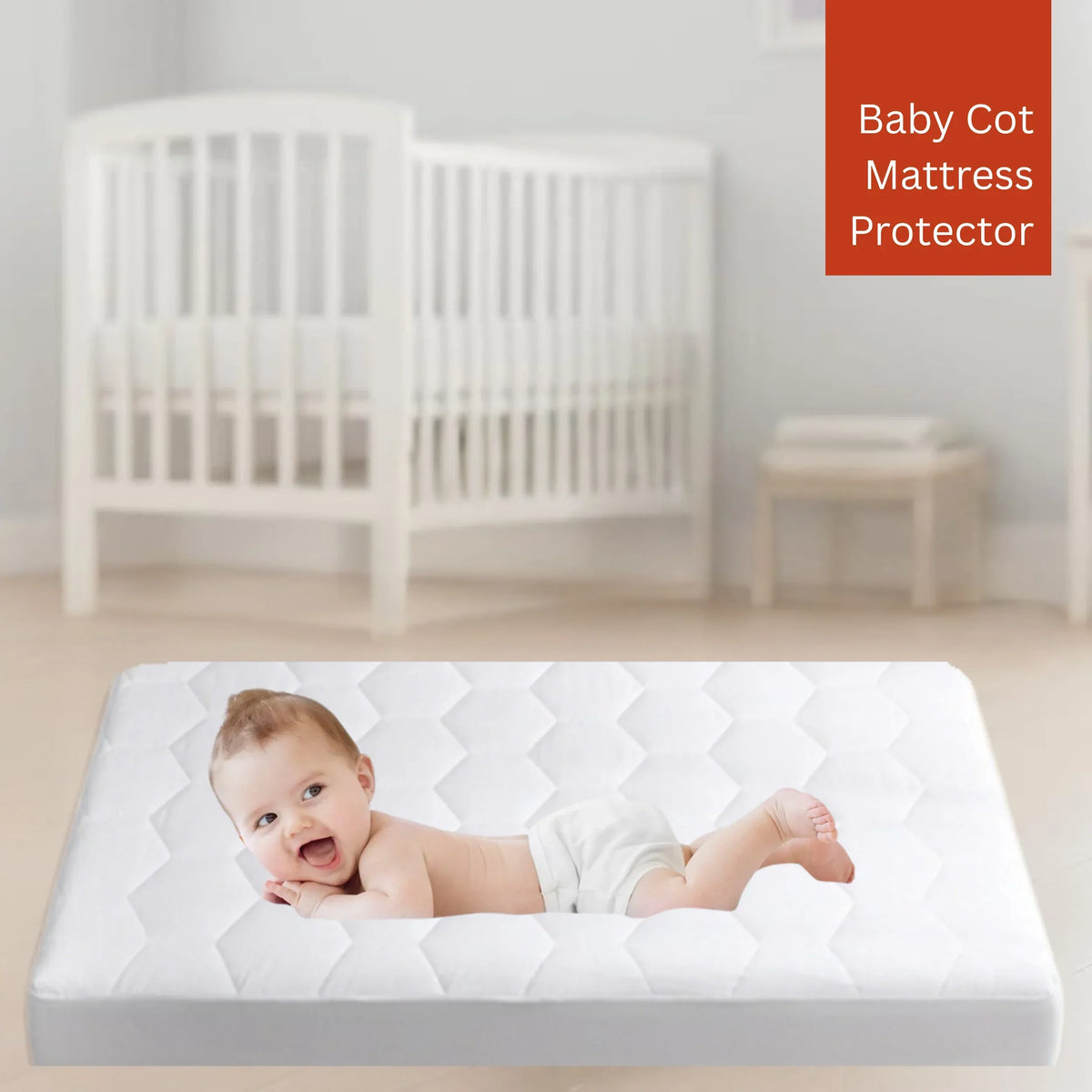 Perfect Nest - Baby Cot Mattress Protector Hexagonal Design