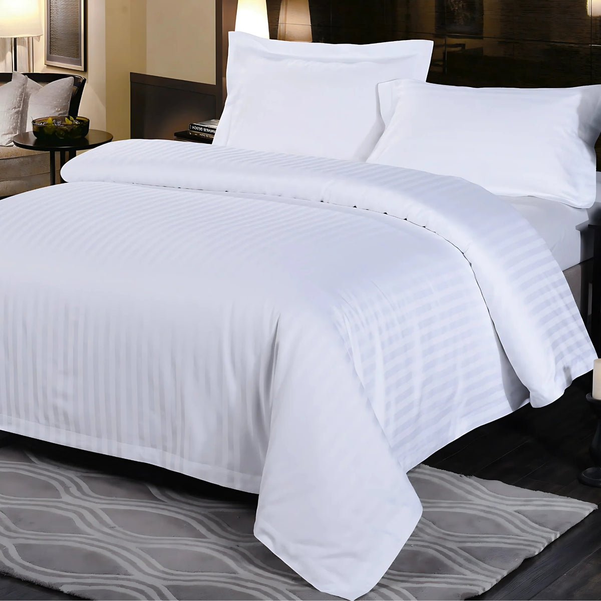 Perfect Nest - CL Satin Stripes Duvet Cover Set with Pillowcases