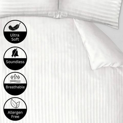 Perfect Nest - CL Satin Stripes Duvet Cover Set with Pillowcases