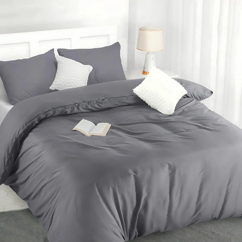 Perfect Nest - Reversible & Plain Duvet Cover and Matching Pillowcase Set